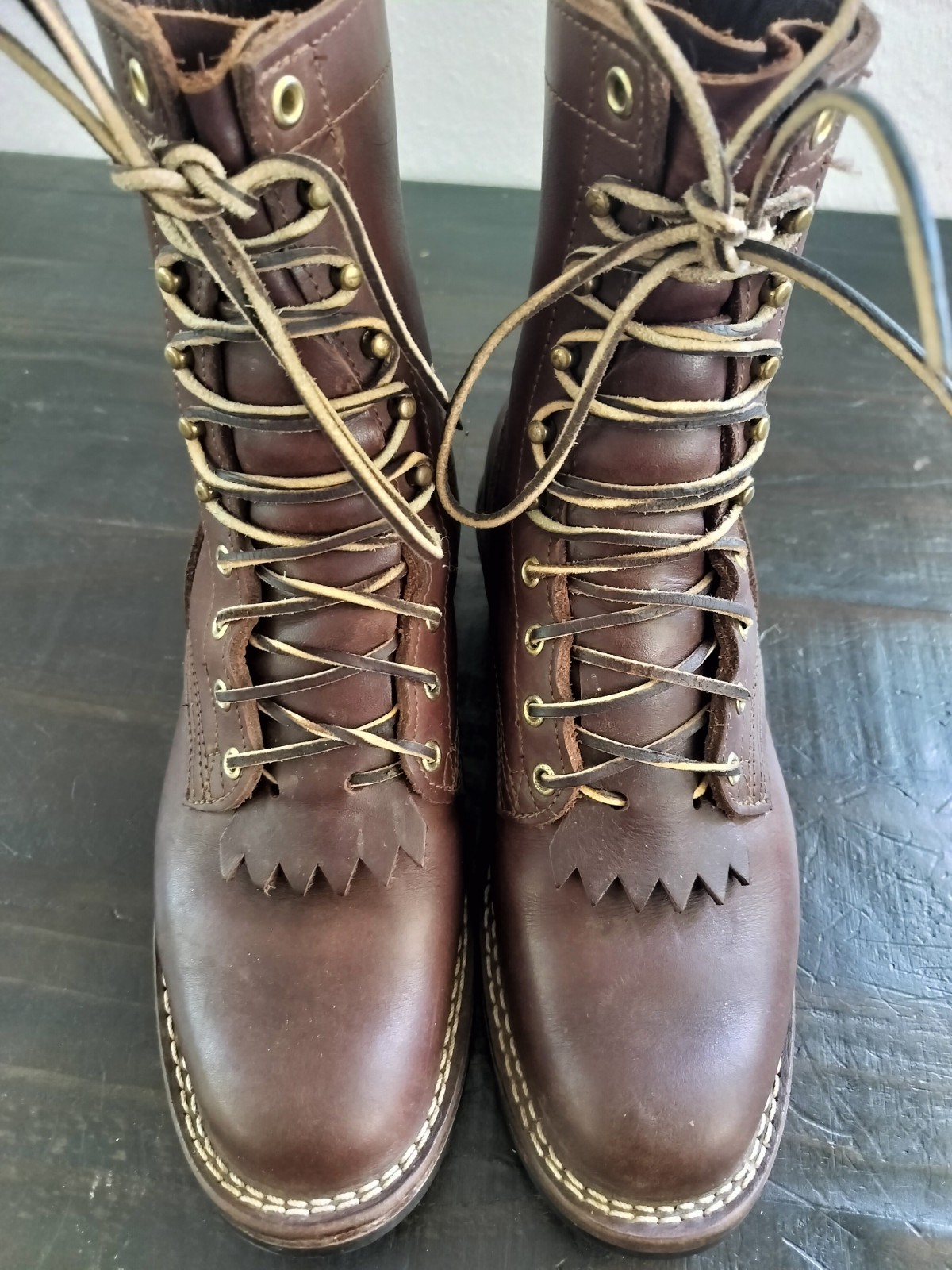 Nicks Handmade Boots Ranger 8.5d 55 Last Walnut Leather Made In USA