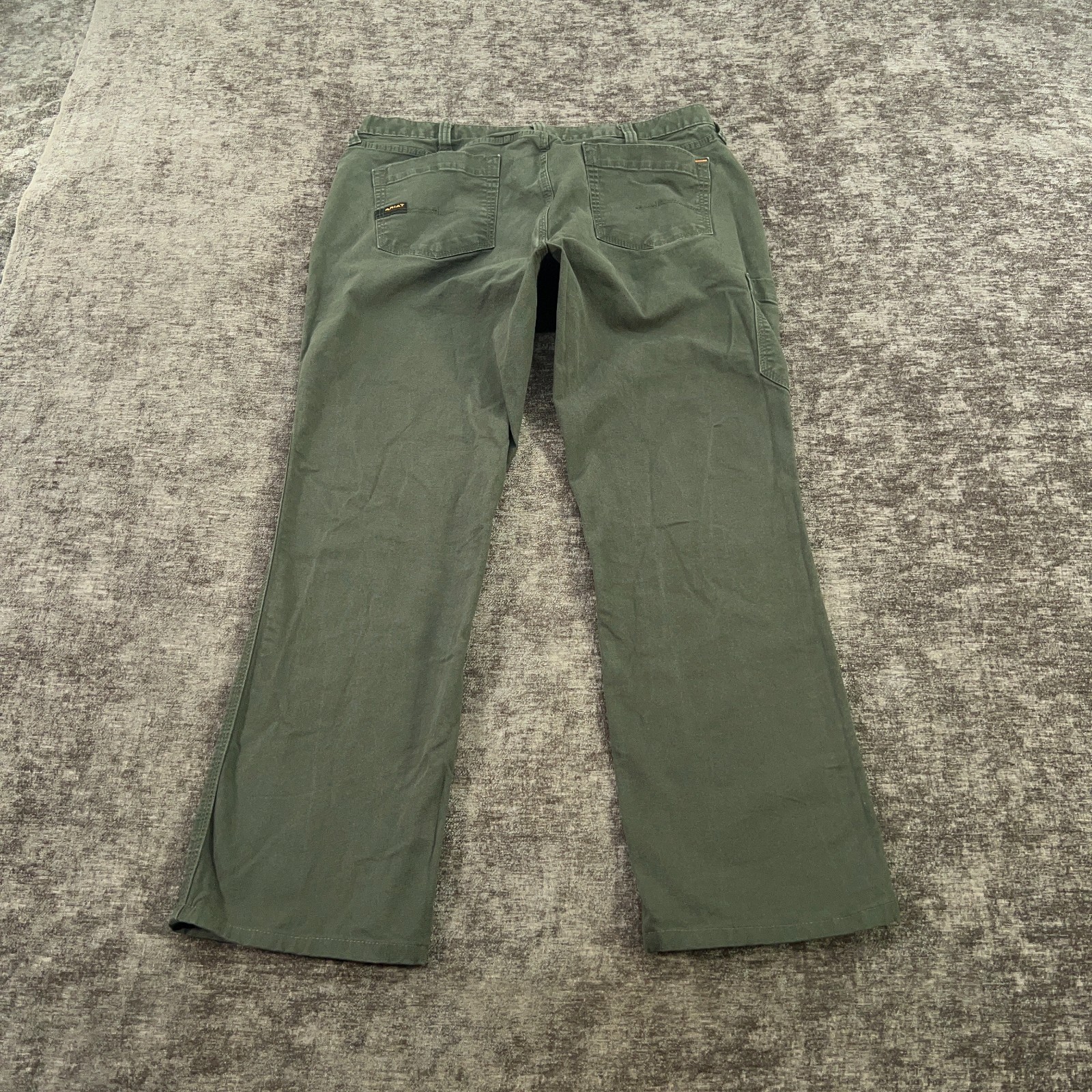 Ariat Rebar M4 Pants Mens 34×29 Green Canvas Relaxed Straight Stretch Work Wear