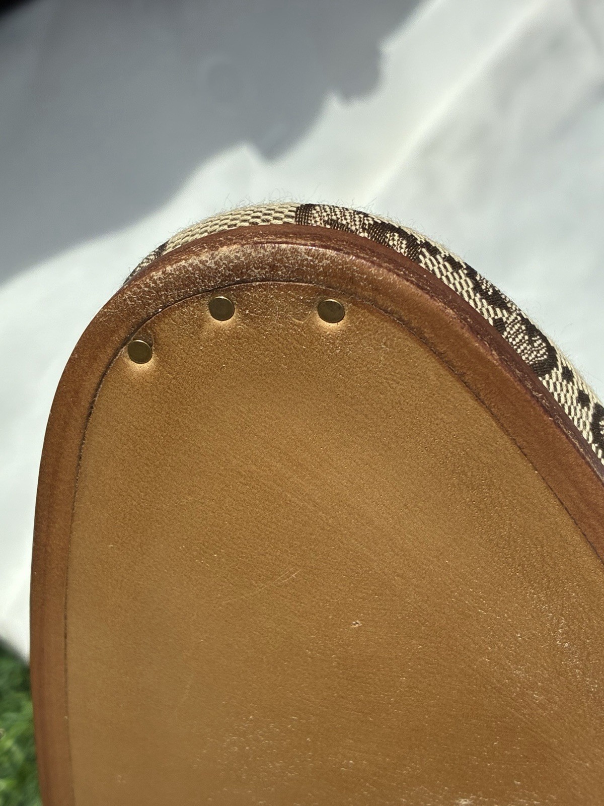 GUCCI CLASSIC BEIGE EBONY GG SUPREME MONOGRAM HORSEBIT JORDAAN LOAFERS G8.5 US9