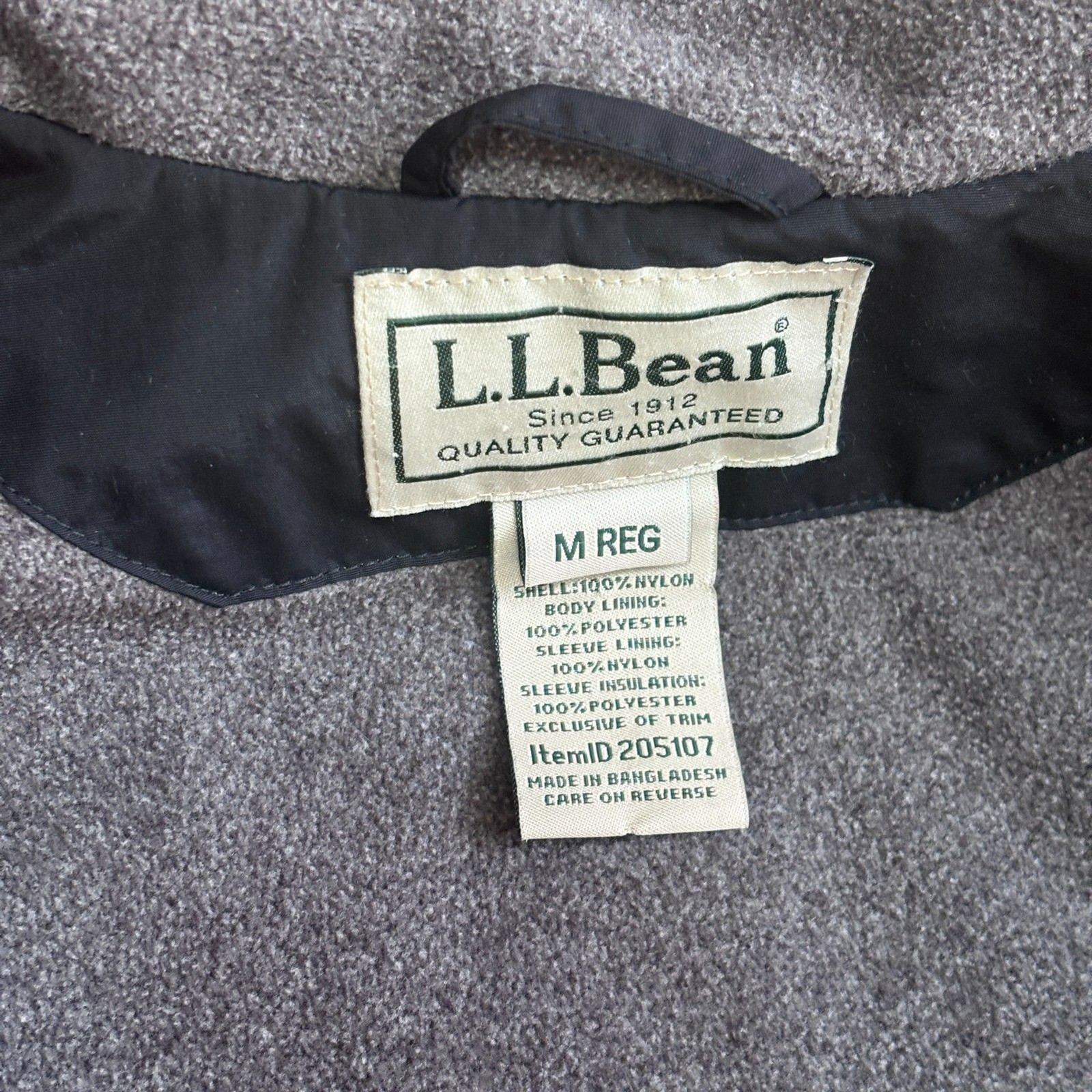 L.L. Bean Fleece Lined Three Season Jacket Men M Nylon Soft Shell Black Full Zip