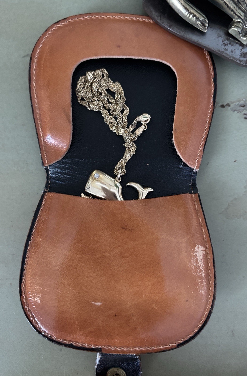 Vintage Florentine Leather Hand Tooled Tacco Coin And Jewelry Holder Pouch Brown