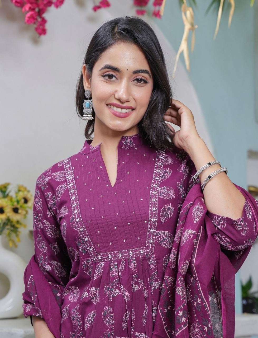 Plus Size Kurta Palazzo With Designer Dupatta Set, Pakistani Salwar Kameez Suit
