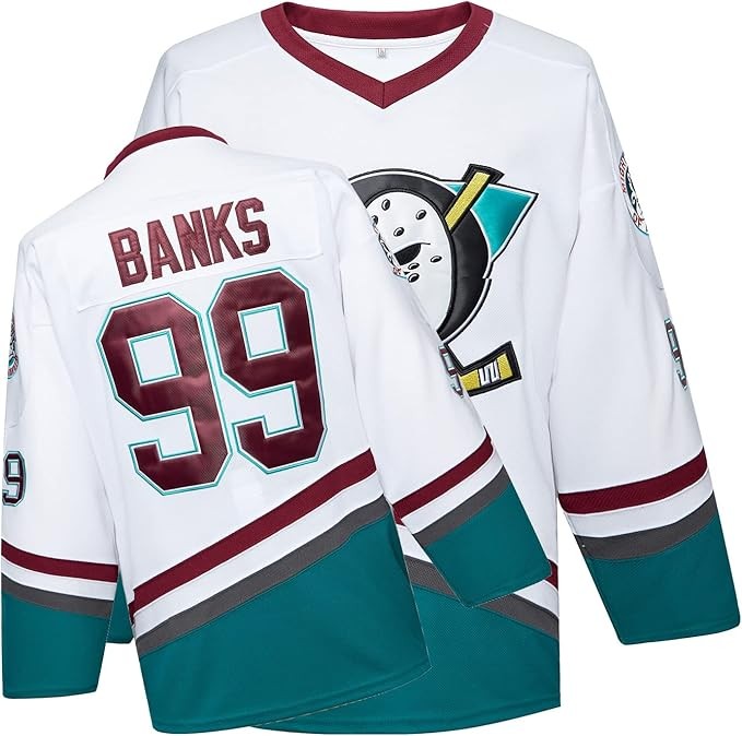 Customize Mighty Ducks Jersey 96 Conway 99 Banks 66 BOMBAY 44 Reed Hockey Jersey