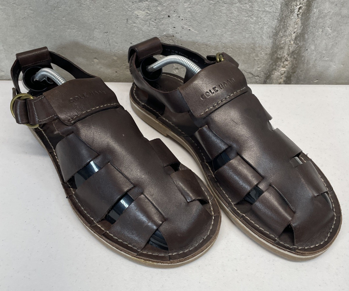 Cole Haan Country Leather Fisherman Sandals Brown Casual Men’s size 11M 14196