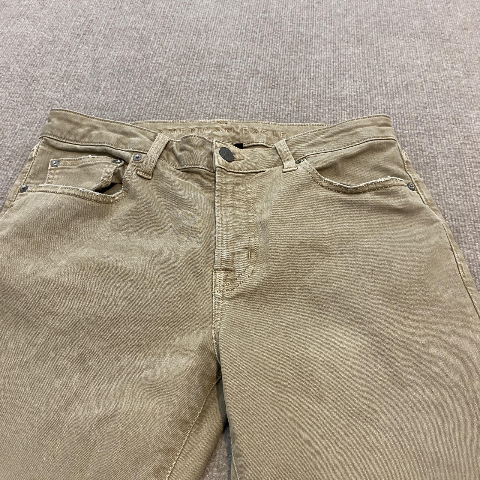 American Eagle Next Level Flex Jeans Mens 32×34 Beige Straight Stretch Denim