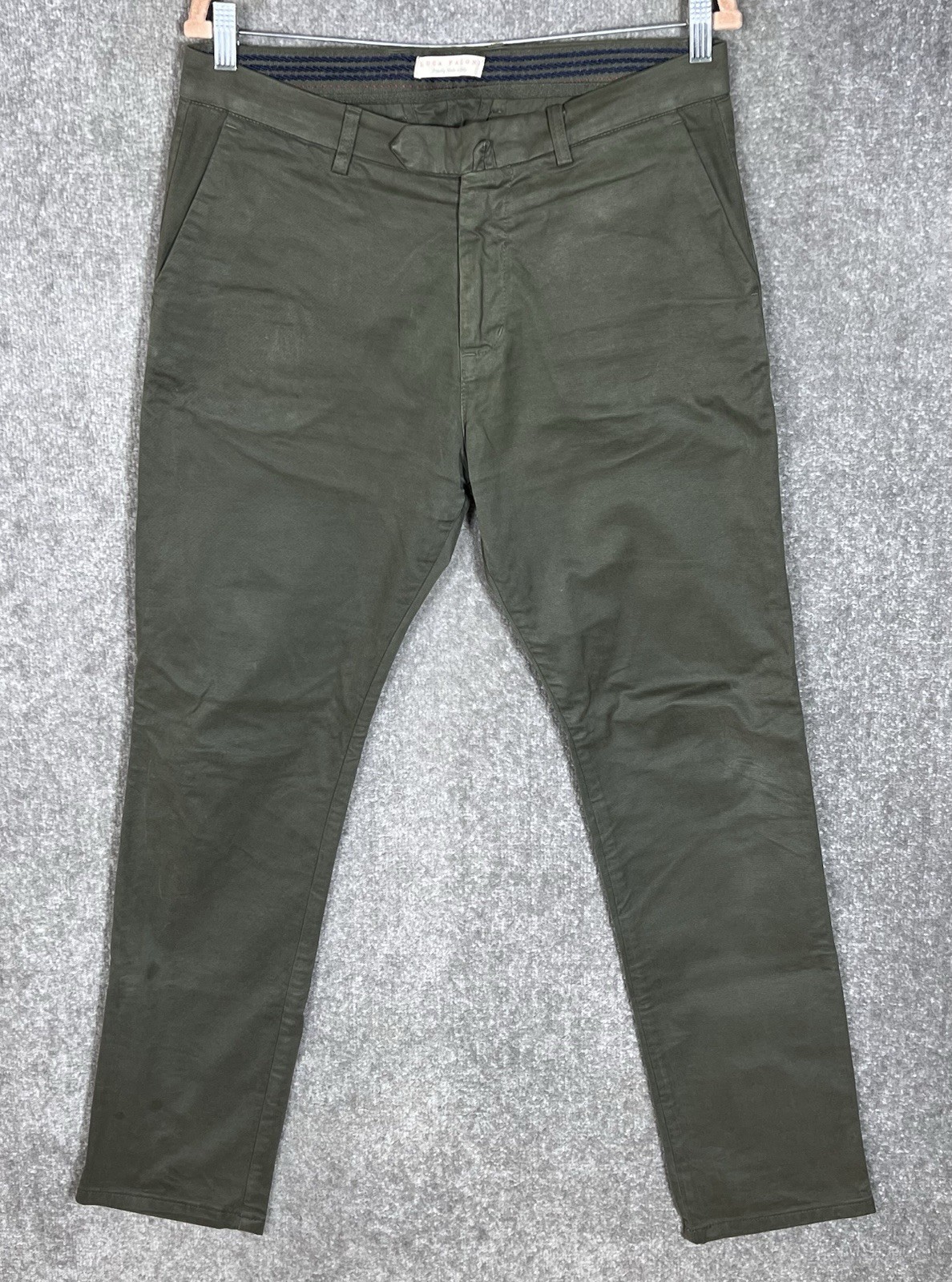 Luca Faloni Cortina Chino Pants Mens US Size 32×30 IT Sz 48 Green Stretch Italy