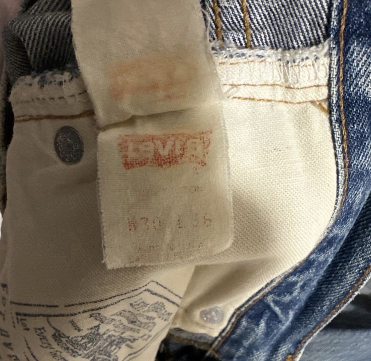Levi’s 501 Vintage Big E Valencia Redline Selvedge Jeans W32 L32 Made USA Indigo