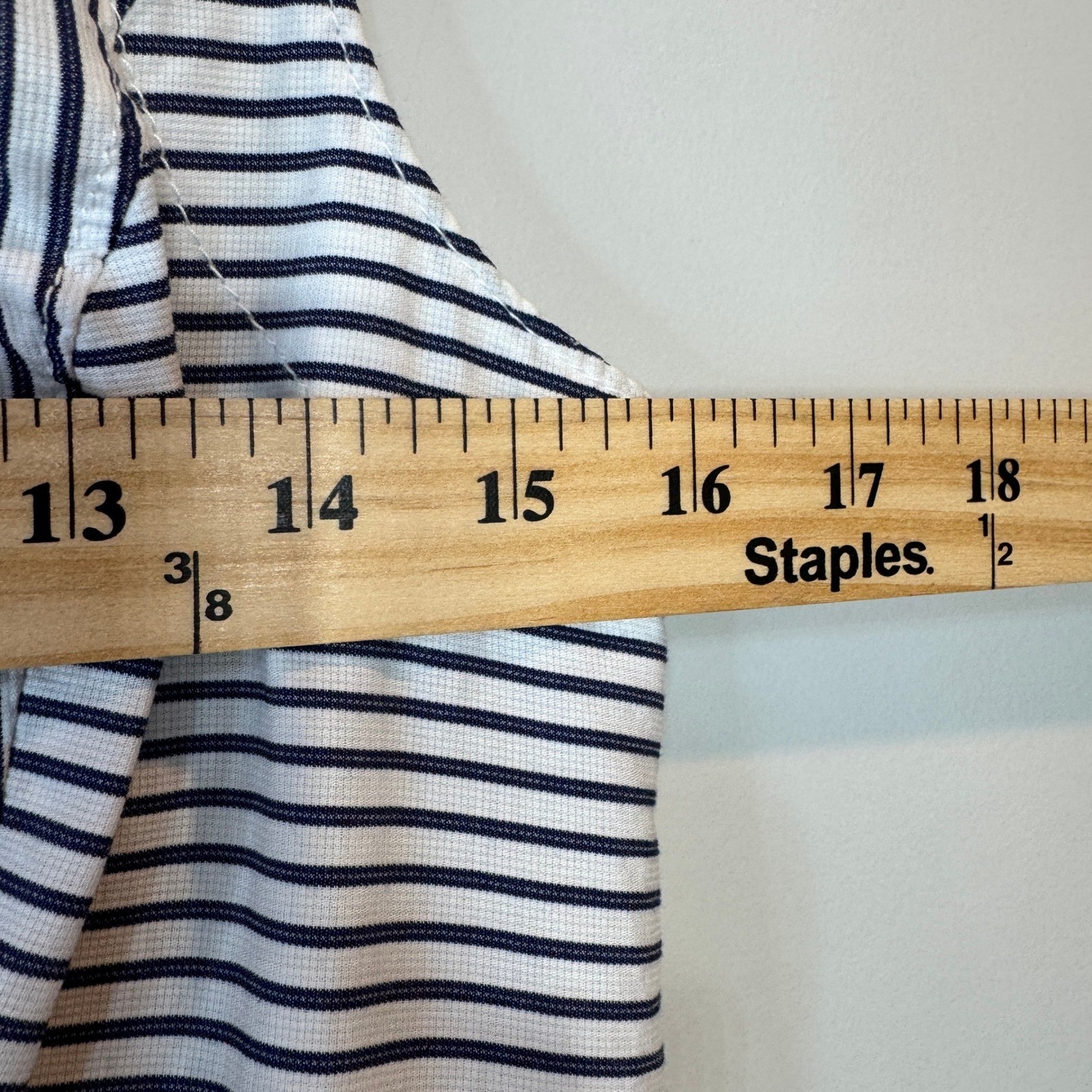 Donna Karan New York Blue White Striped Sleeveless Handkerchief Hem Dress S
