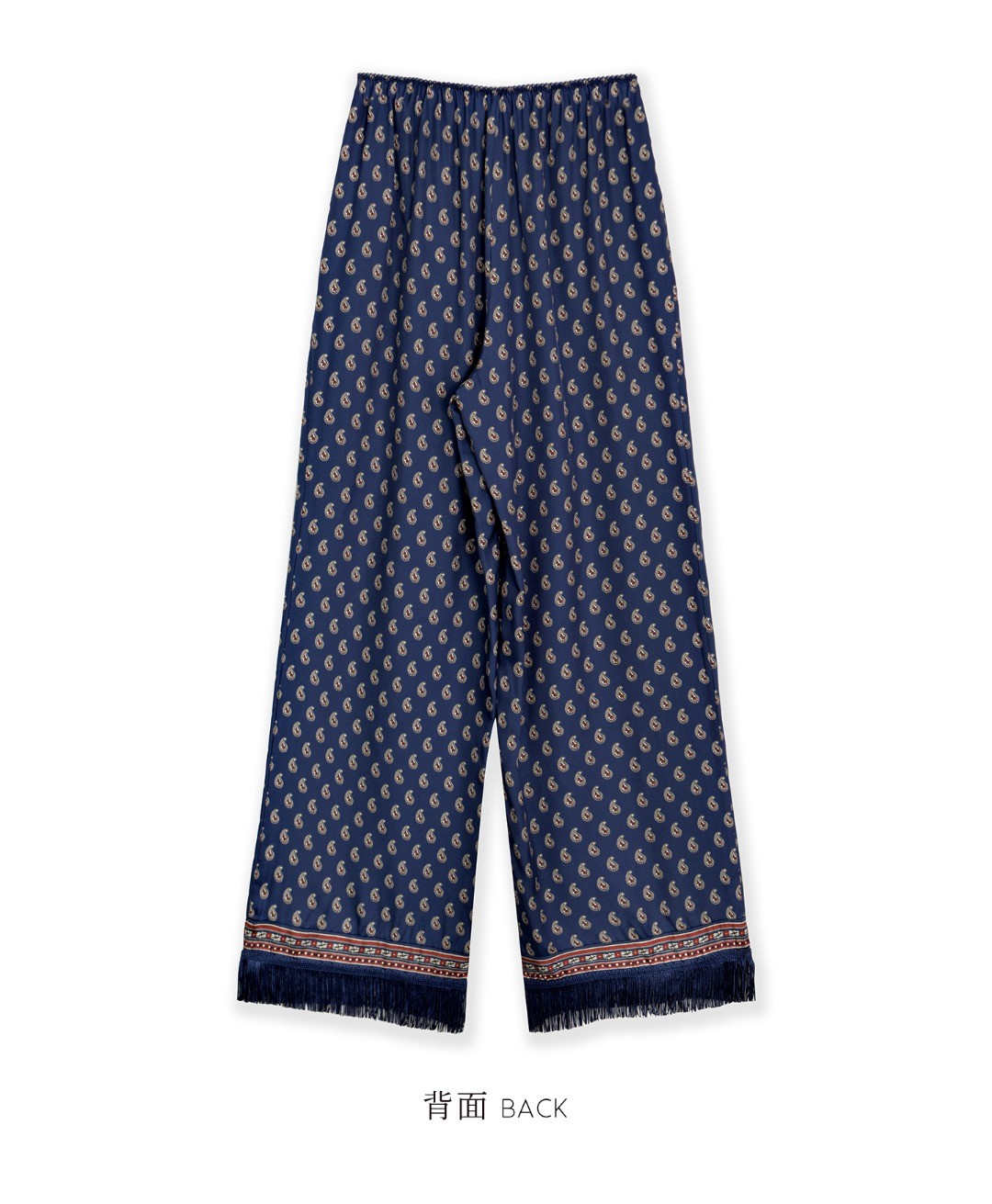 Women Doen Silk Blend Floral Tassel Wide Leg Pants
