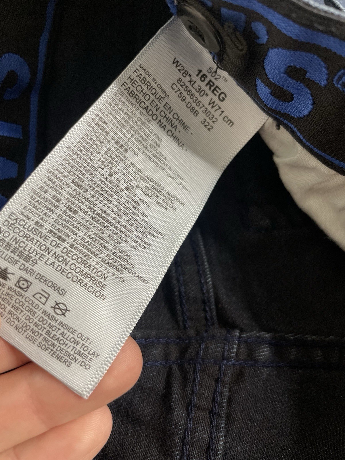Boys Levi’s 502 Regular Tapered Jeans | Size 16 Reg (28 x 30) | Dark Wash