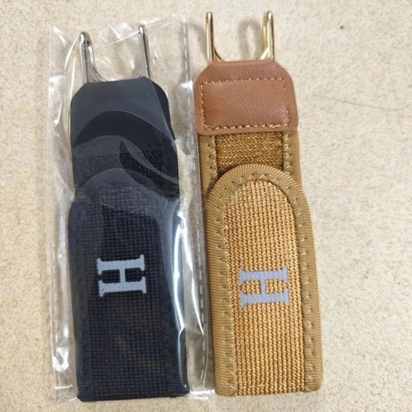 2PCS Tactical Metal Hook Elastic Belt Buckle-Less Invisible Waist Belt Closure