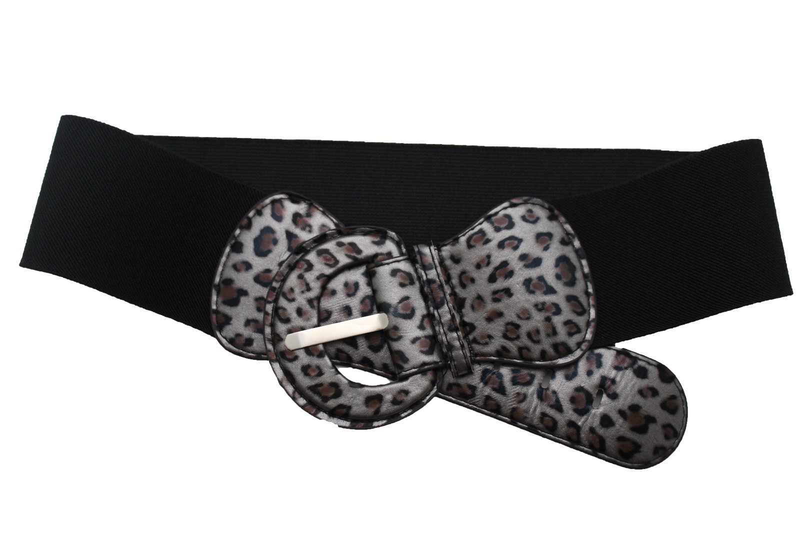 New Women Hip High Waist Elastic Wide Waistband Leopard Belt Cheetah Size XS S M