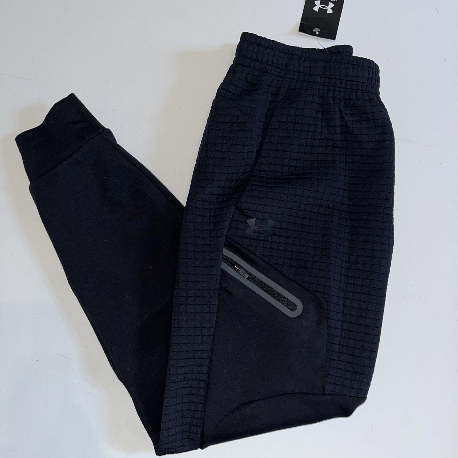 Under Armour Unstoppable Fleece Grid UA Joggers Mens S Black utility pocket $110