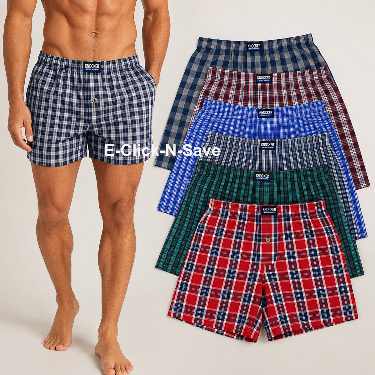 3 6 12 Boxers Men Knocker Boxer Trunk Plaid Checker Shorts Underwear Lot Cotton
