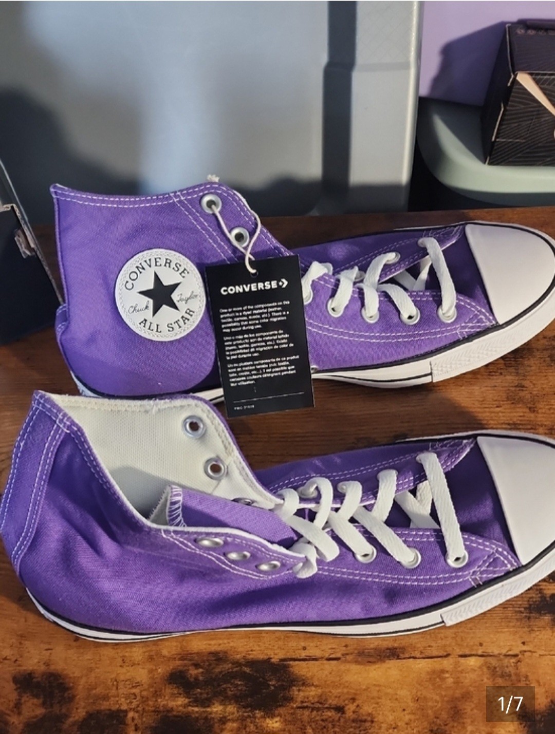 Purple Converse High Top Sneakers In Vibrant With White Accents Unisex Sneakers