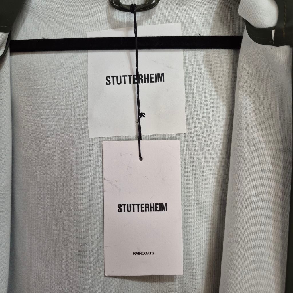 Stutterheim Stockholm Suede Green Raincoat M