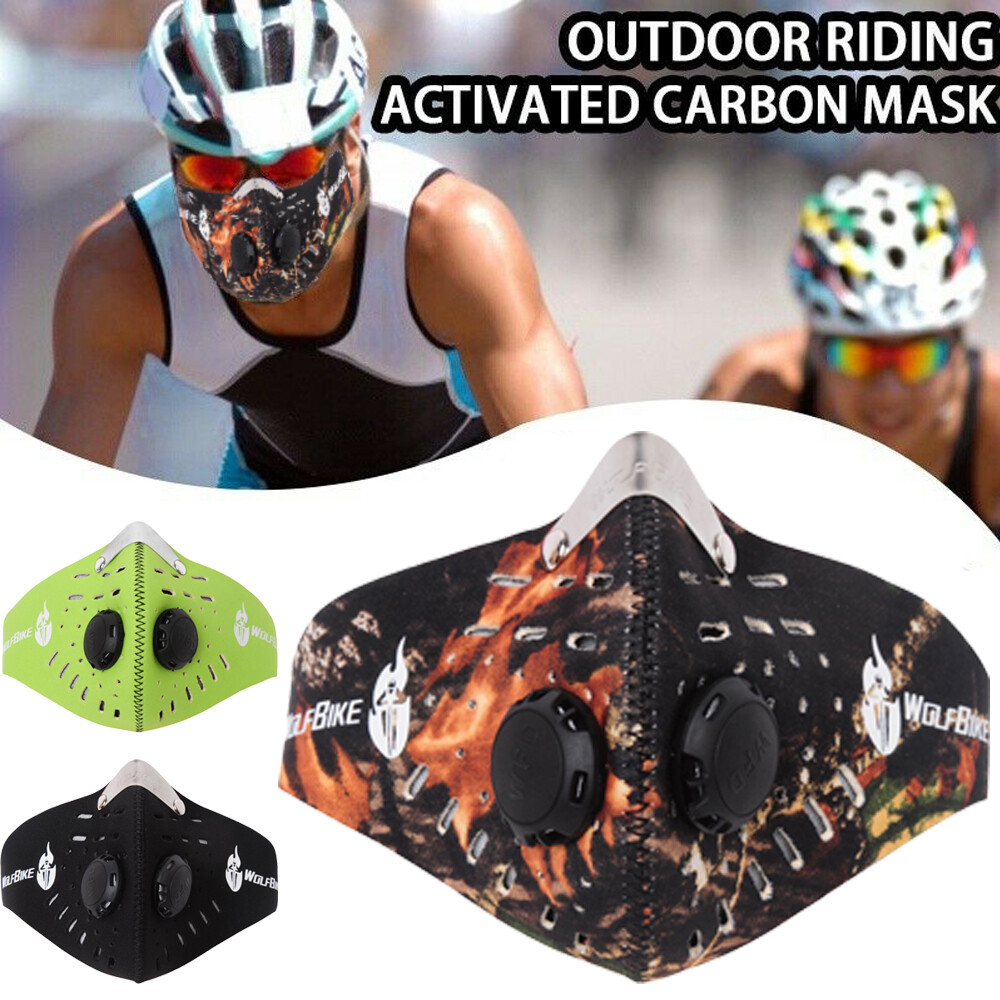 Outdoor Anti Haze Breathable Face Mask with Carbon Filters for Mowing Cycling US