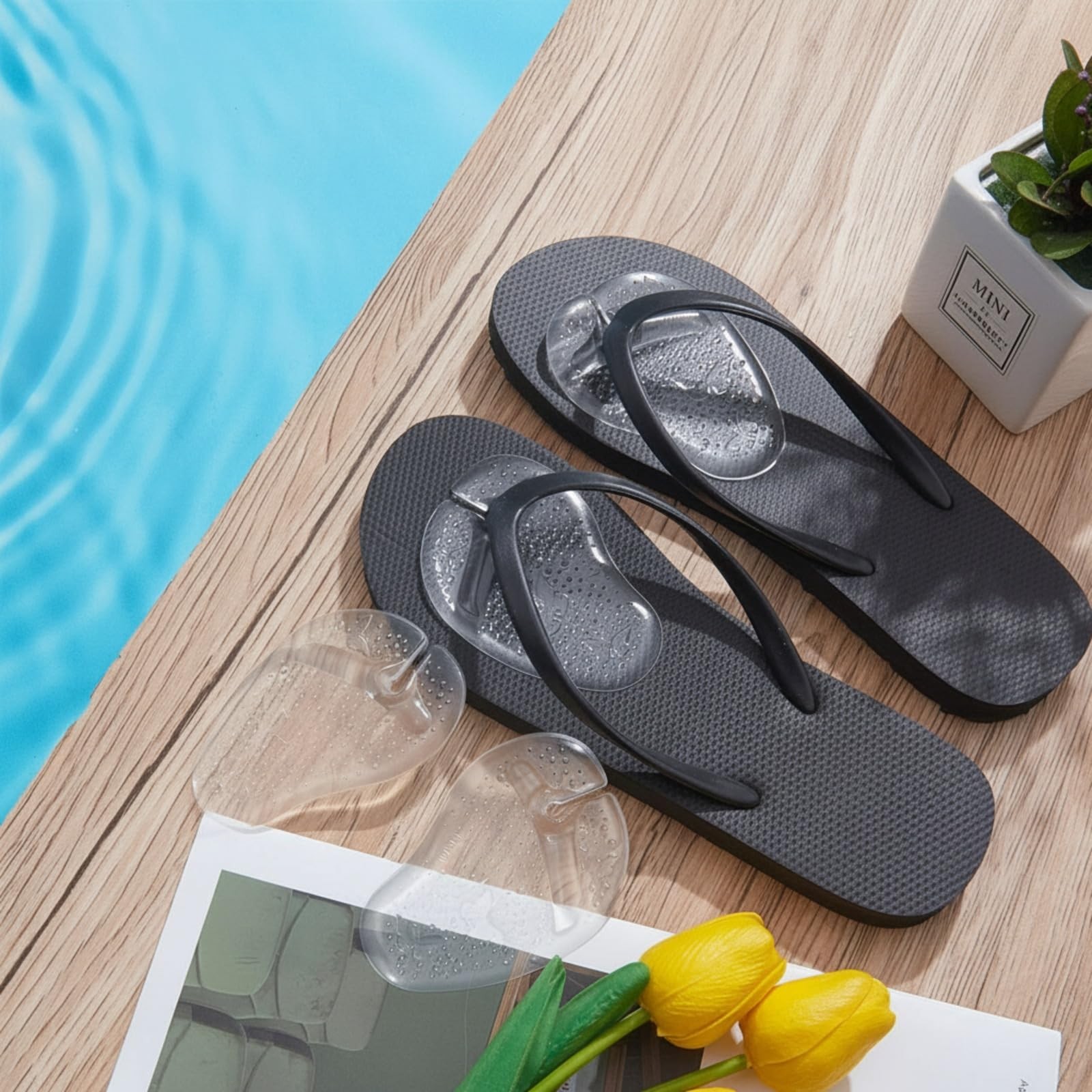 6 Pairs Gel Pads for Thong Sandals Toe Protectors Metatarsal Cushion Clear