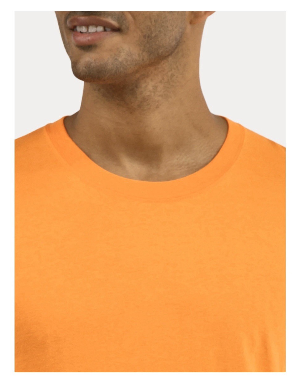 ATHLETIC WORKS Men’s S (34-36) Cotton Tee Short Sleeve • Blaze Orange