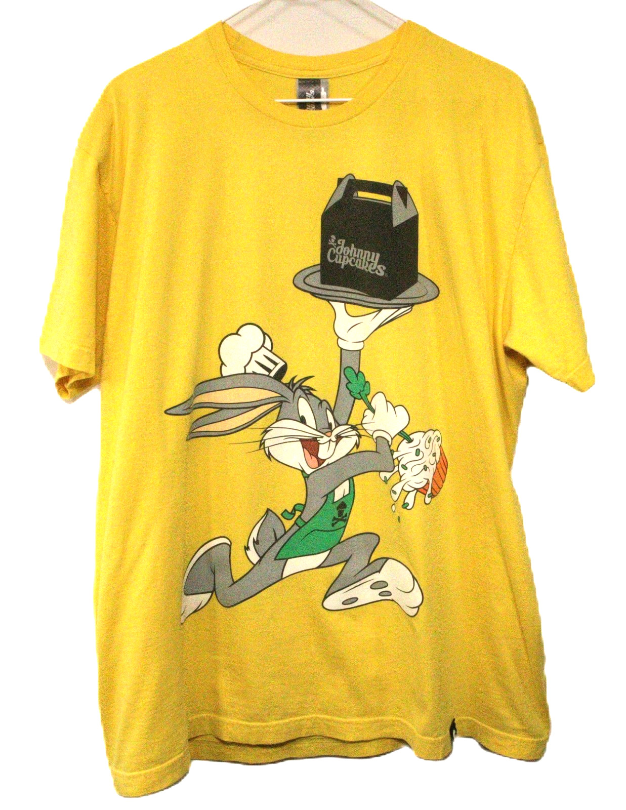 Johnny Cupcakes Looney Tunes Bugs Bunny Yellow T-Shirt XL 100% Cotton T0332