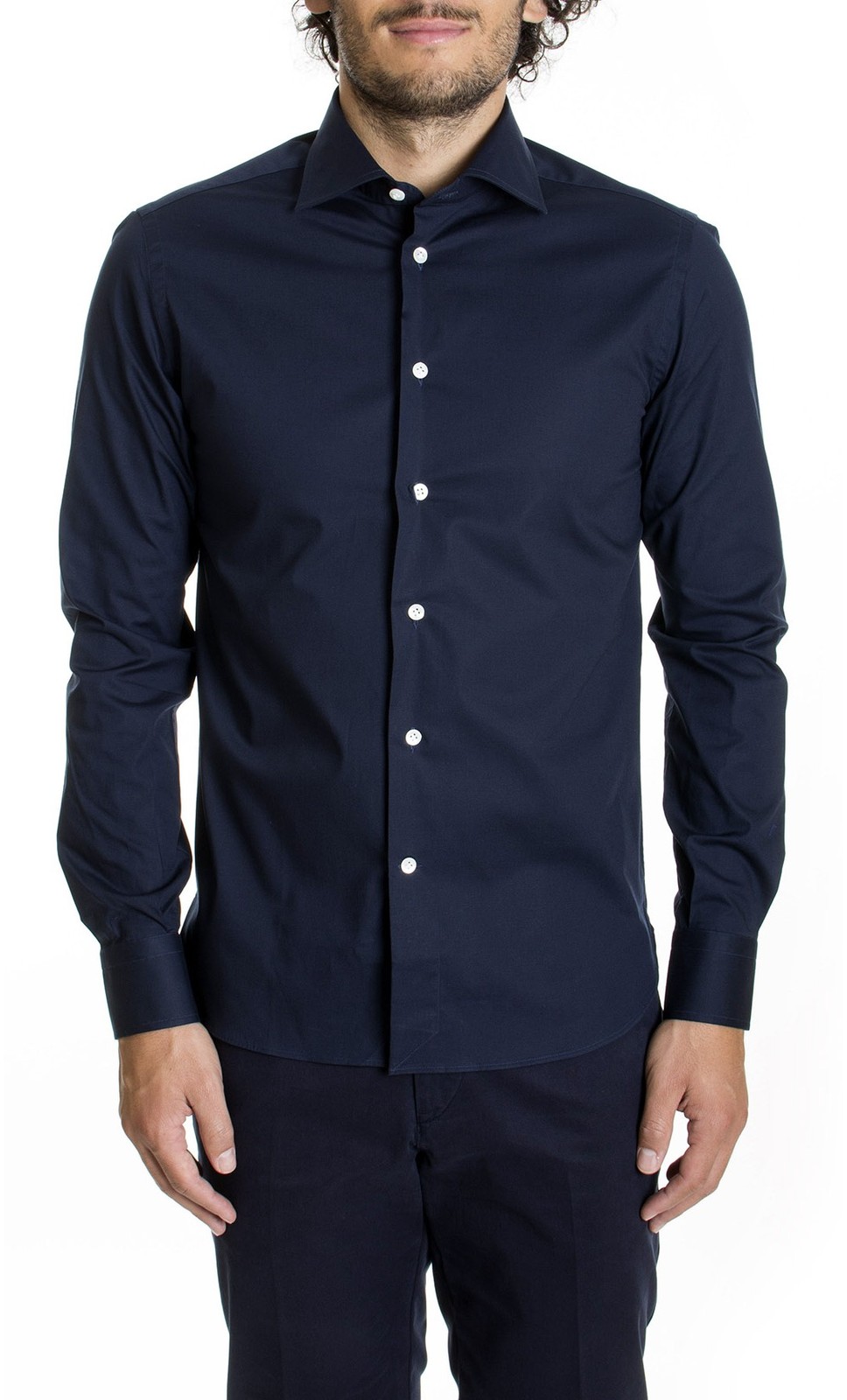 CAMICIA TINTA UNITA Brancaccio B029210-BLU-AI15