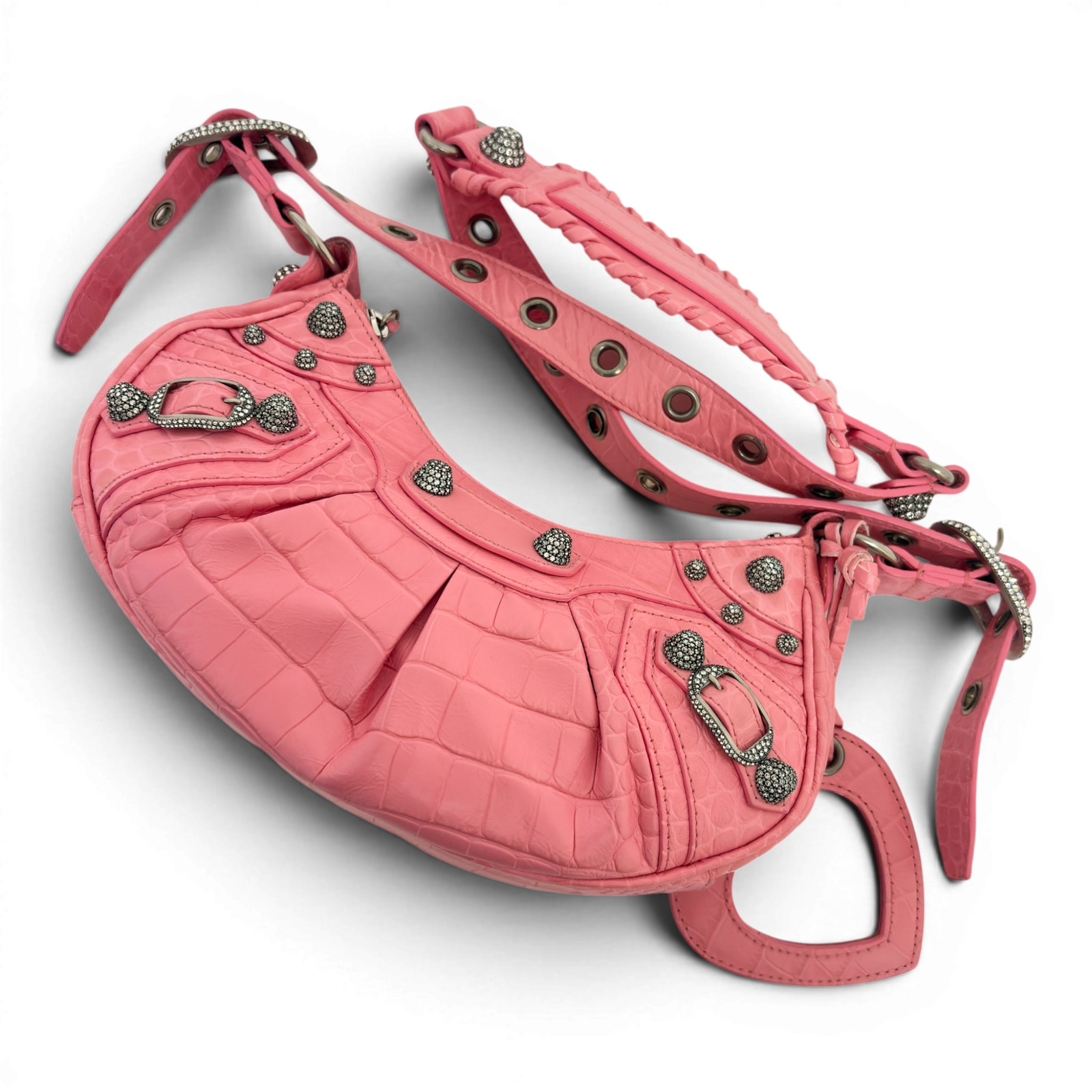 BALENCIAGA Le Cagole Shoulder Bag XS Linestone Pink