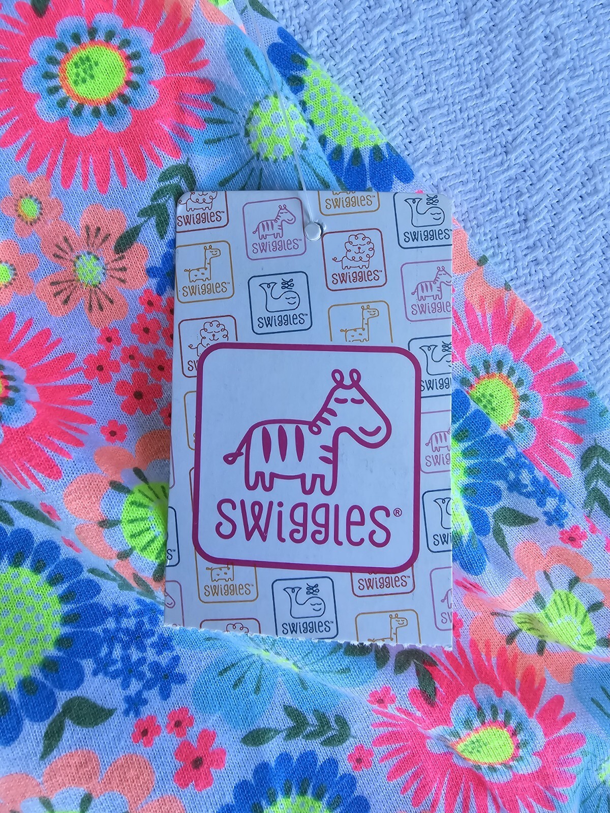 swiggles neon teal floral baby girl sz 6-9 months Romper/Dress outfit/new