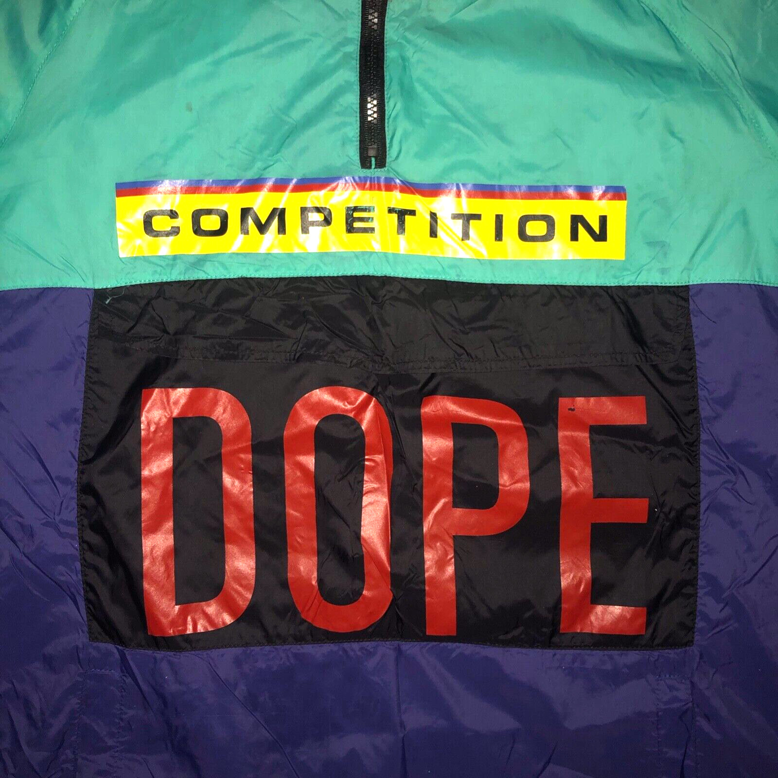 Vintage 90s DOPE SPORT WINDBREAKER JACKET Color Block Rap Hip Hop Skate 1990s M