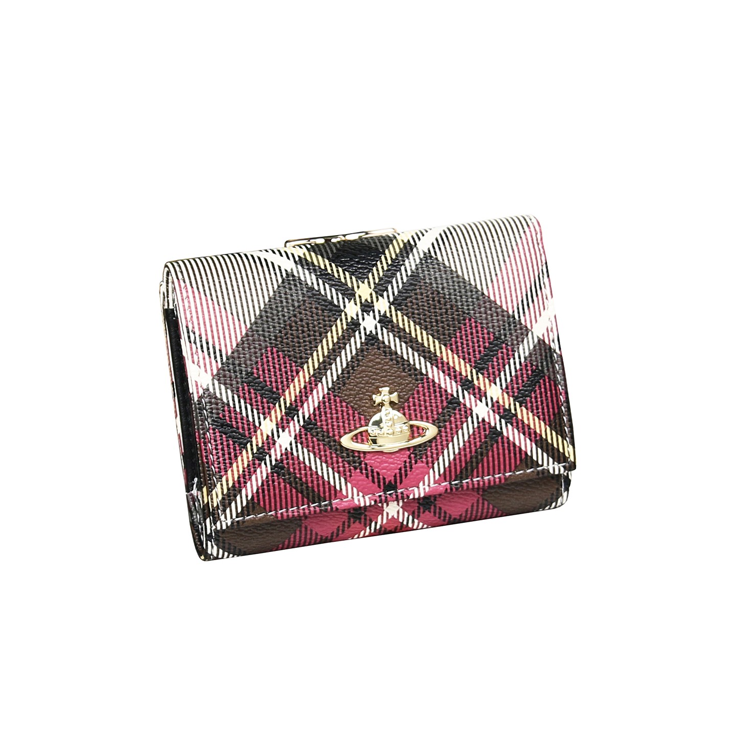 Vivienne Westwood Gamaguchi Trifold Wallet checked pattern 11cm × 9cm × 3cm