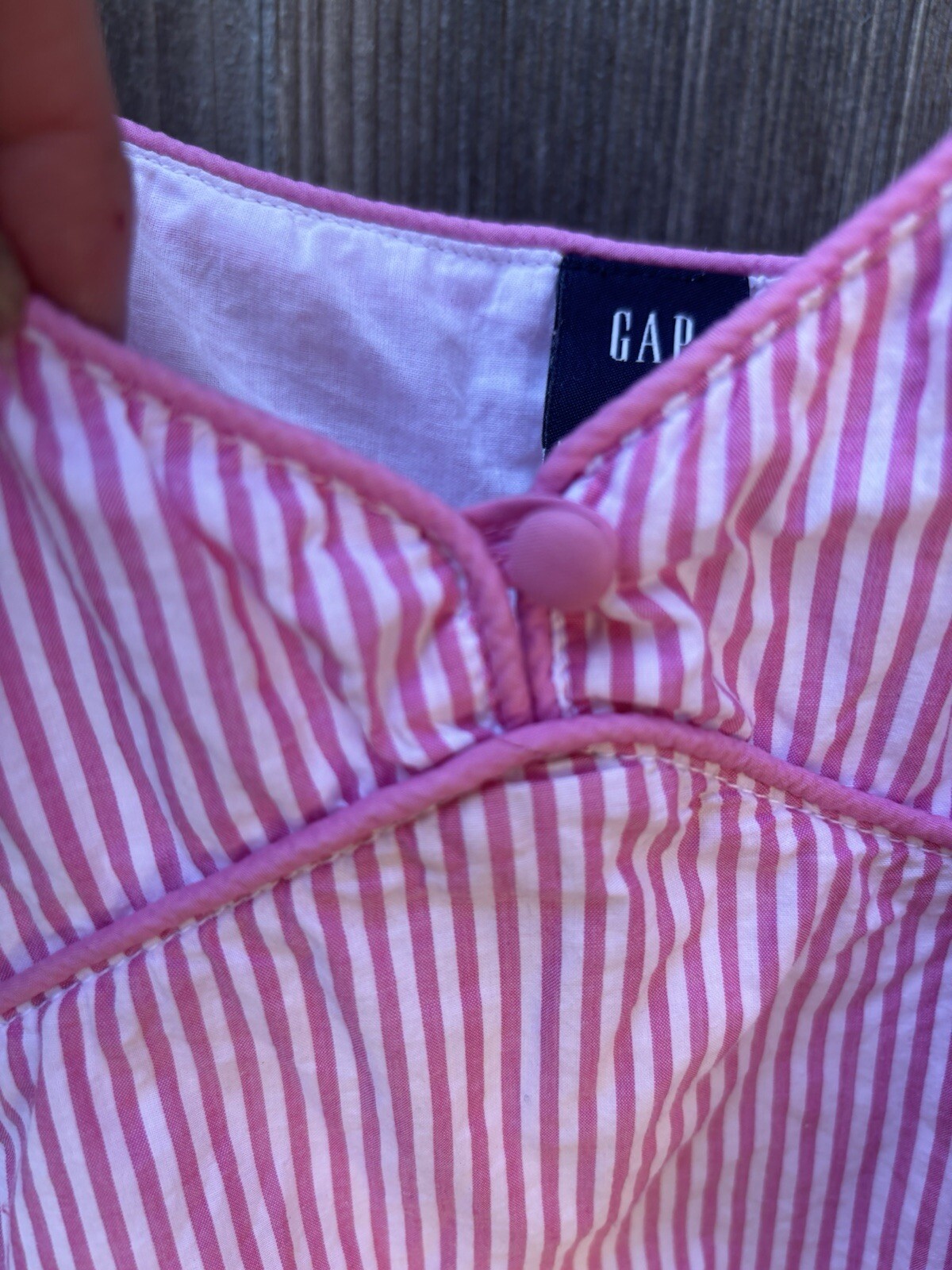 Gap Cami Summer Top Side Zip W 12 Pink White Stripes Lined Fresh Chic Straps