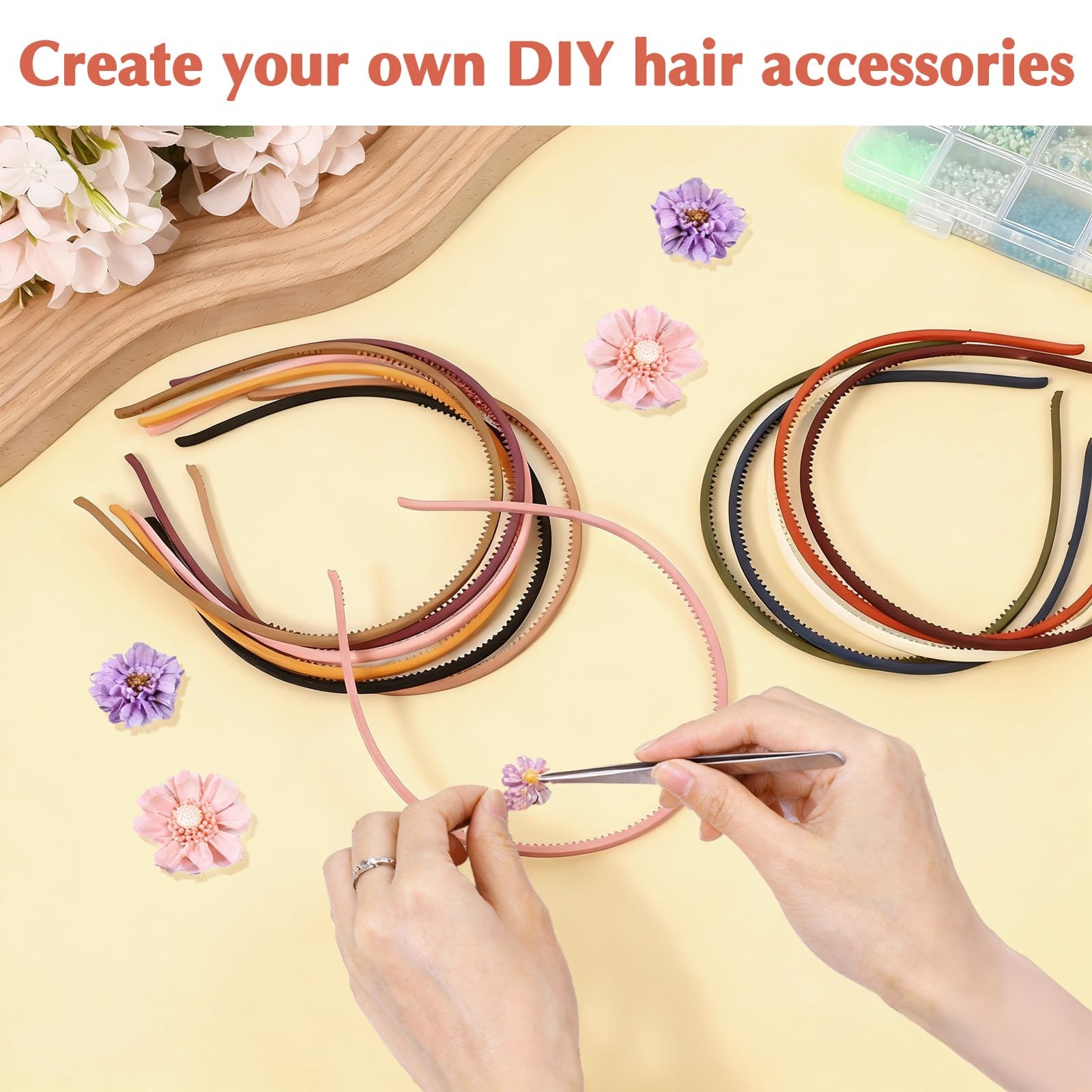10 Pieces Plastic Thin Headband DIY Craft Hair Bands for Women Accessories