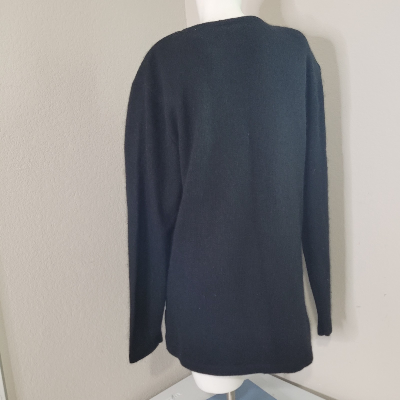 Robinson’s Large sweater knit Silk Angora Rabbit Hair beads sequin shoulder pads