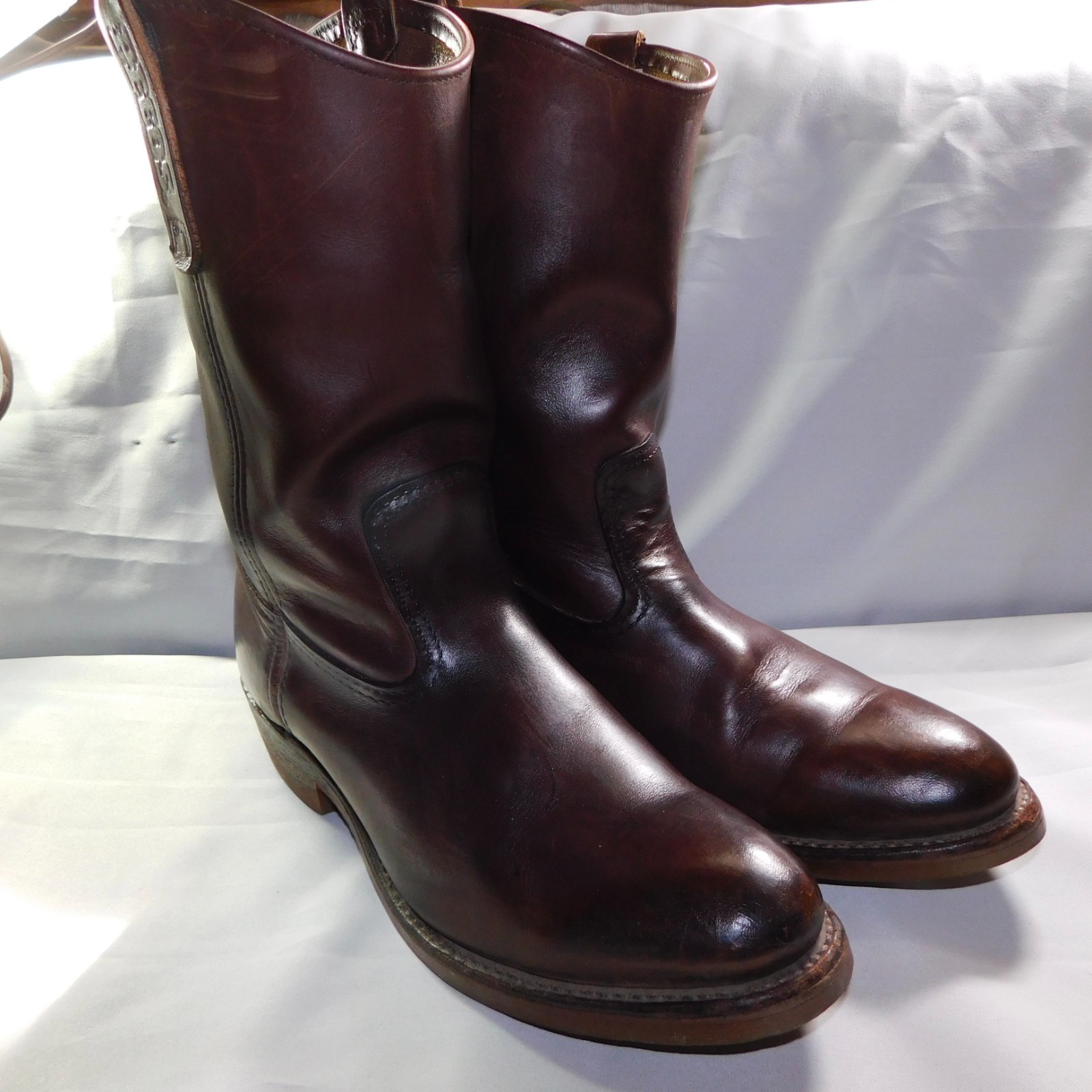 Red Wing Mens 10 B NARROW 1155 Pecos Brown Leather Boots Soft Toe USA VTG