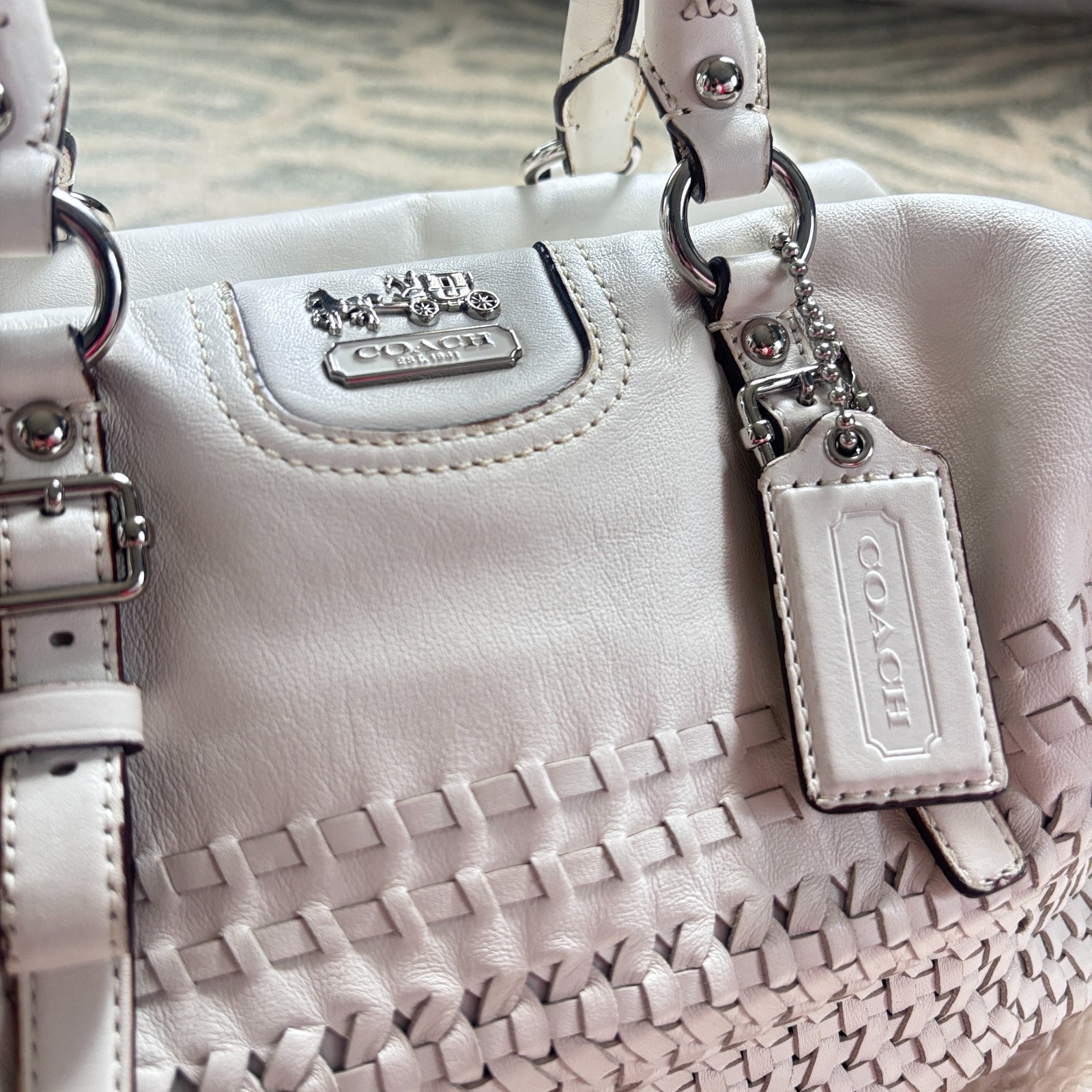 Coach Madison Juliette Satchel Bag in Natural White, Legacy