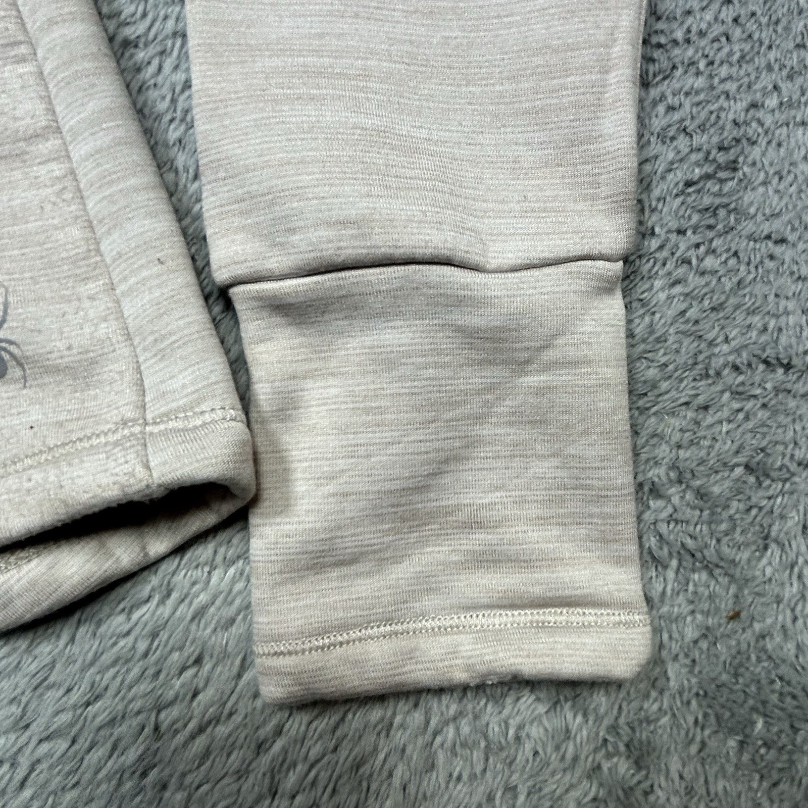Spyder Active Jacket Womens XL Beige Full Zip Stretch Zip Pockets Activewear EUC