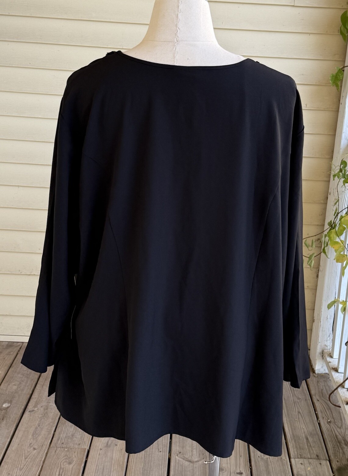 NWT Catherines Blouse Plus 5x 34W 36W Black Chiffon Jeweled Top Dressy Party