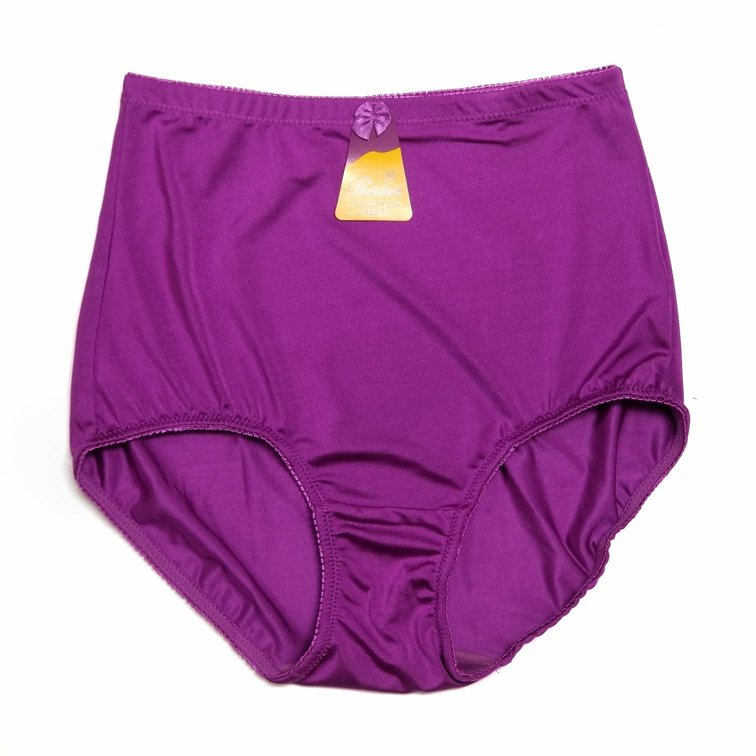 Rosa High Waist Light Tummy Control Full Coverage Satin Brief Girdle Panty