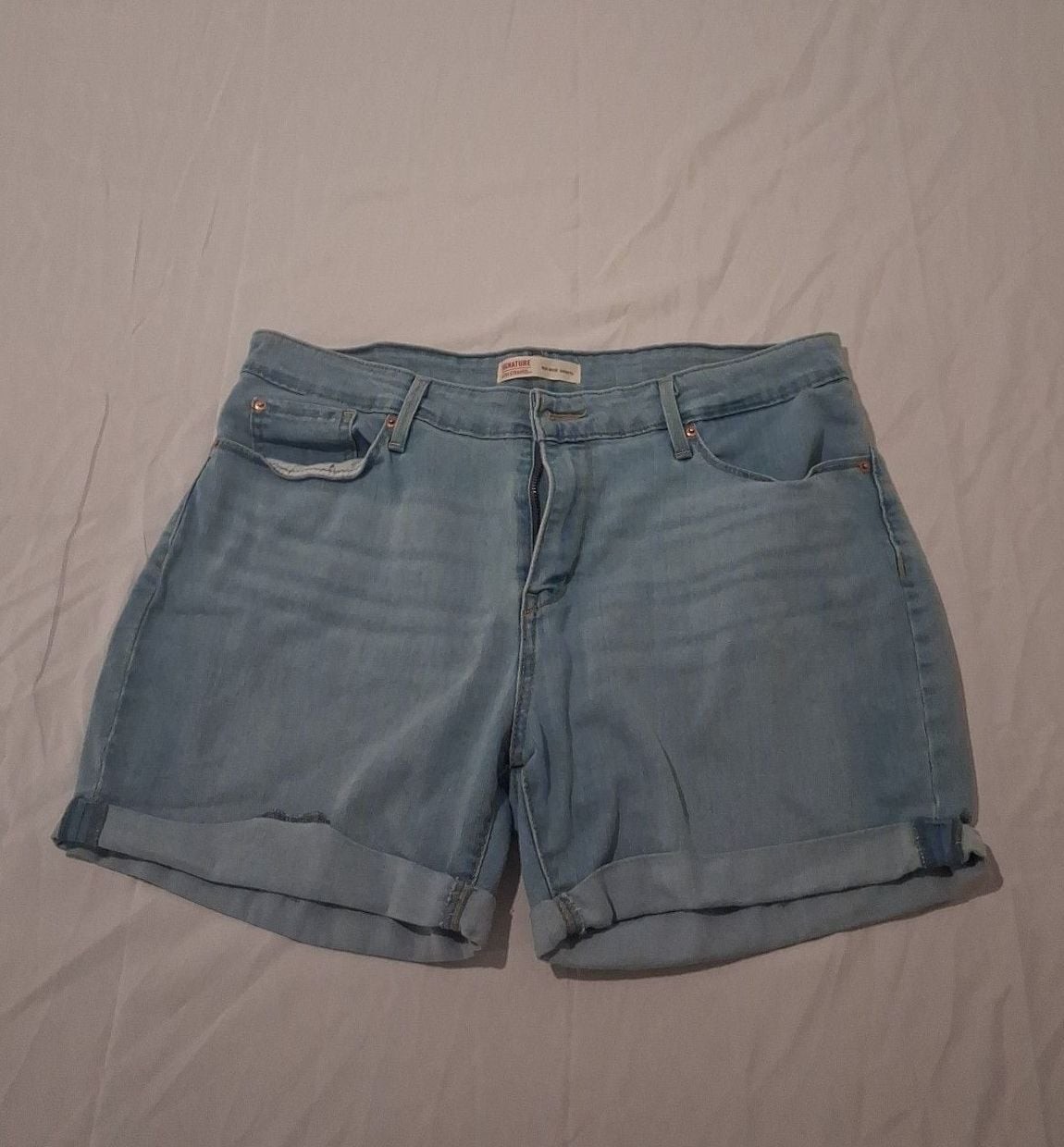 Signature by Levi Strauss & Co. Women’s Mid Rise Cuffed Denim Shorts