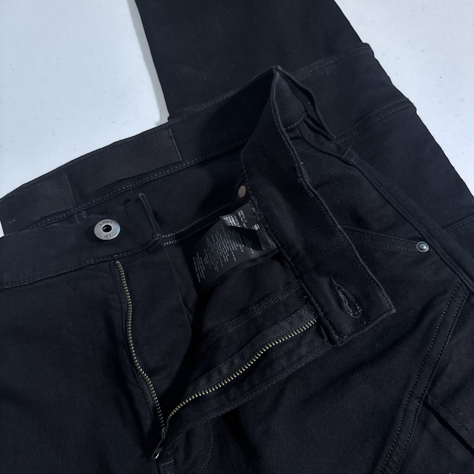 G-Star Raw Airblaze 3D Skinny Pitch Black Multi Pocket Cargo Jeans Mens 32×34