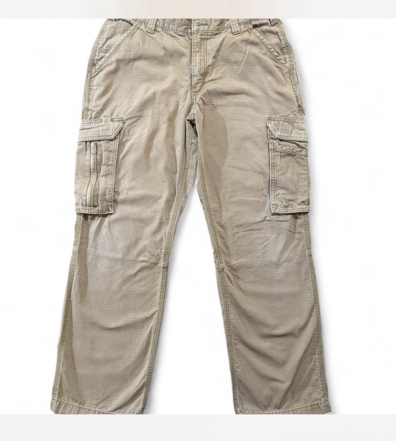 Carhartt Men’s Relaxed Fit Beige Ripstop Cargo Pants Straight Leg 34 Waist