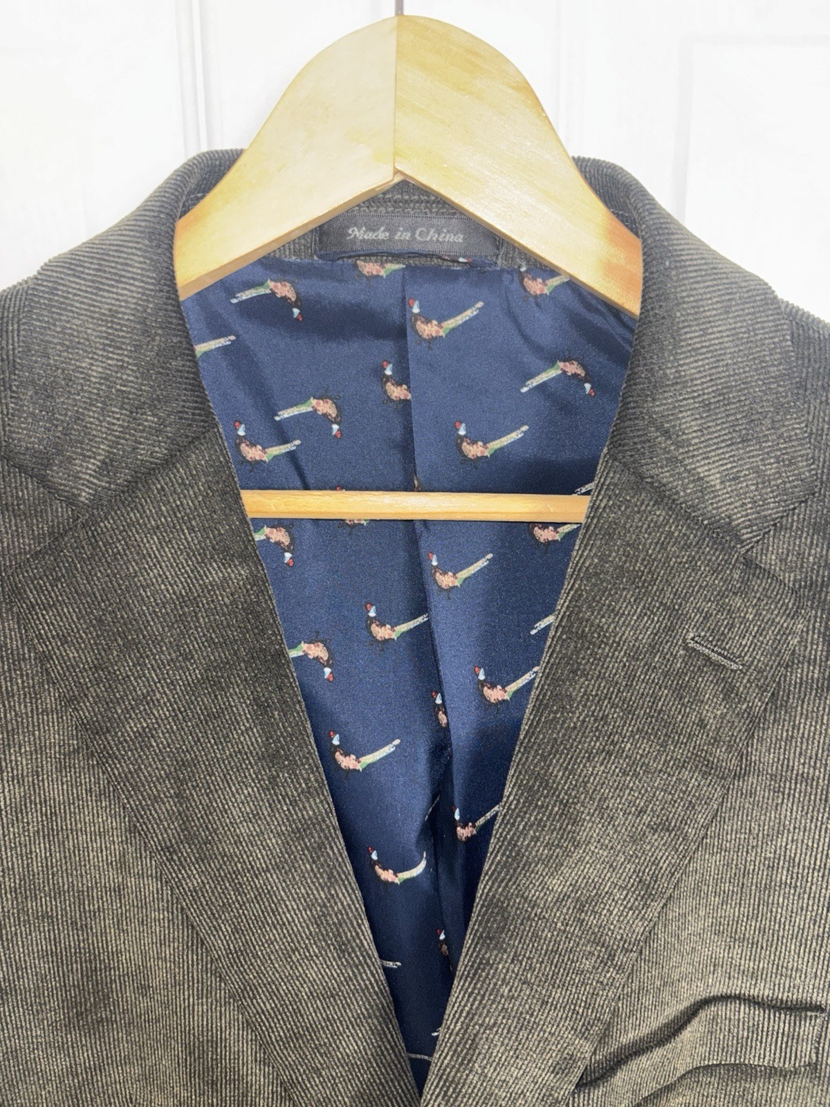 Y2K Chaps Wale Corduroy 2 Button Sport Coat Blazer Elbow Patch Pheasant 44R