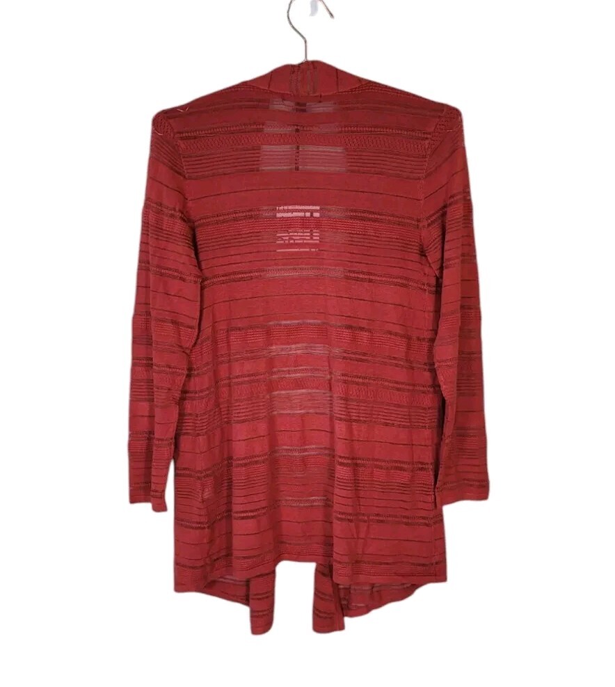 New 41 HAWTHORN M Stripe Open Front Textured Cardigan Women