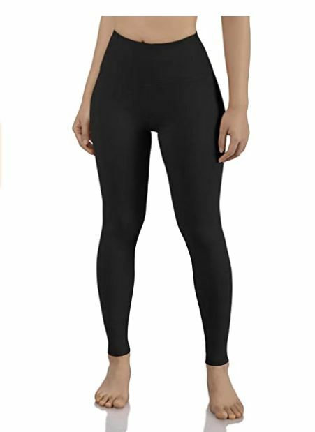 Power Flex Yoga Pant Tummy Control Non See-Through Leggings with Pocket Black XL