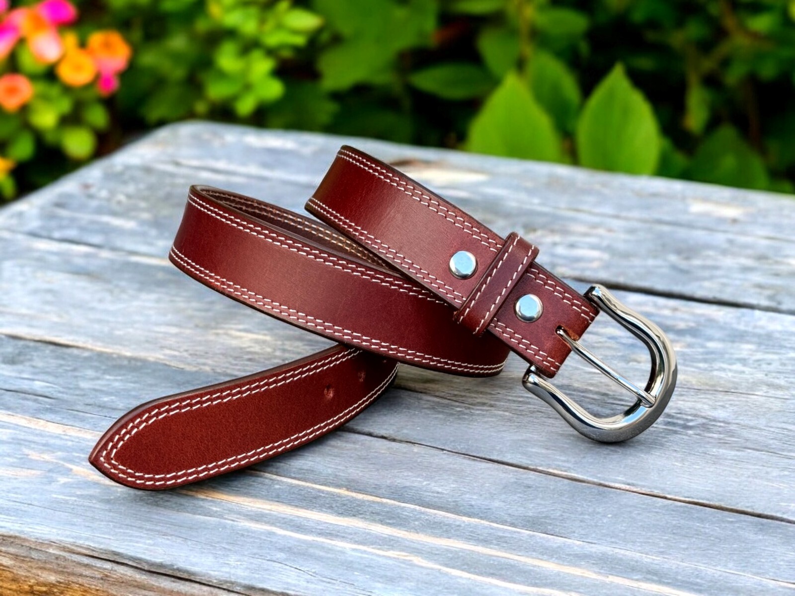 Men’s Full Grain Leather Belt Heavy Duty With Removable Buckle Personalized Gift