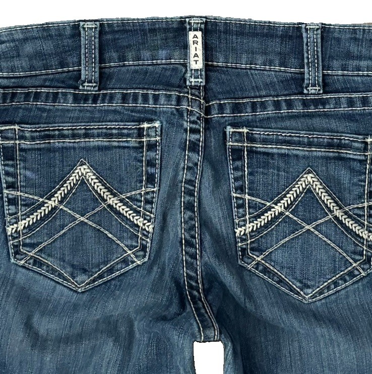 Ariat REAL Womens Jeans Straight Leg Icon Womens 30×33.5 Ocean Stretch Low-Rise