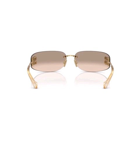 Miu Miu MU A51S 5AK20P Unisex Rectangle Sunglasses in Gold with Brown Lens 100%