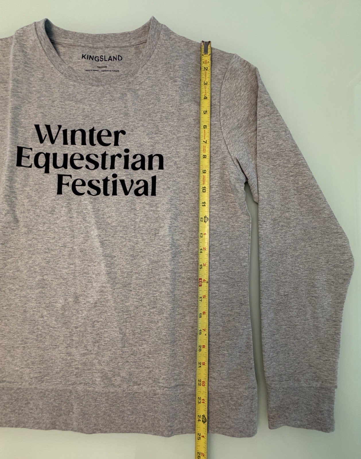 Kingsland Winter Equestrian Festival Pullover Sweatshirt Grey Crewneck Women’s M