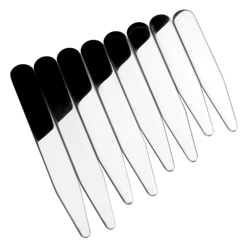 8 Pcs Set Metal Collar Stays in Random Colors 4 Sizes Included