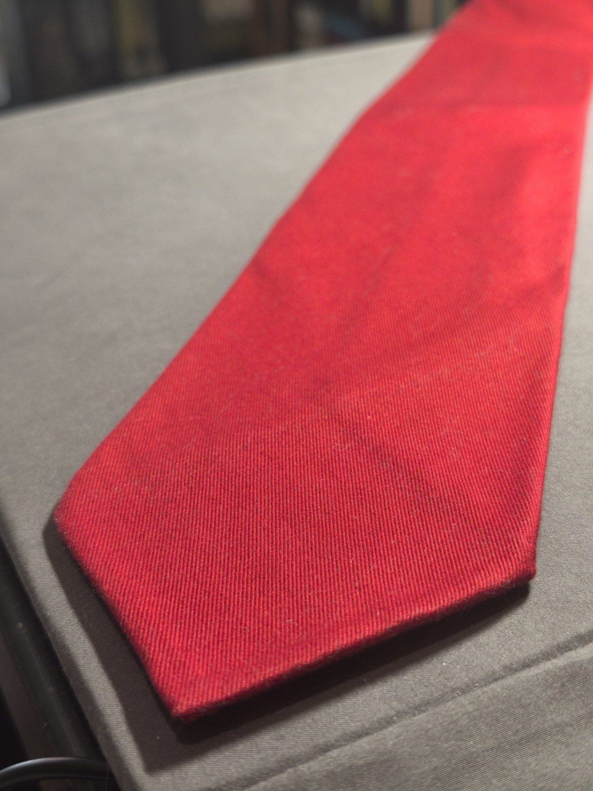 A. Di Capua Napoli – Red Solid Color Cotton Tailored Tie