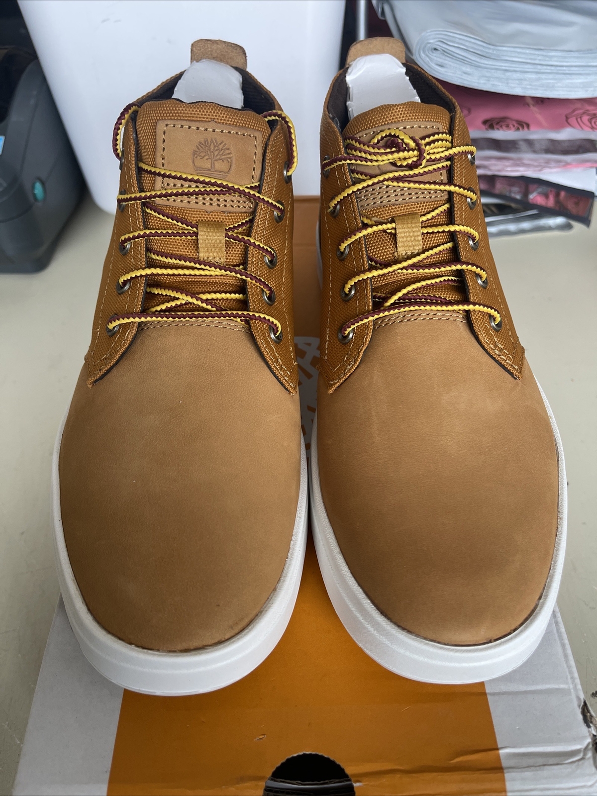 PICK SIZE/COLOR – Timberland Mens Davis Square Leather Fabric Chukka